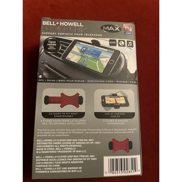 NEW Lot of 2 - Bell & Howell Clever Grip Portable Phone Mount - Hands Free - Picture 3 of 3